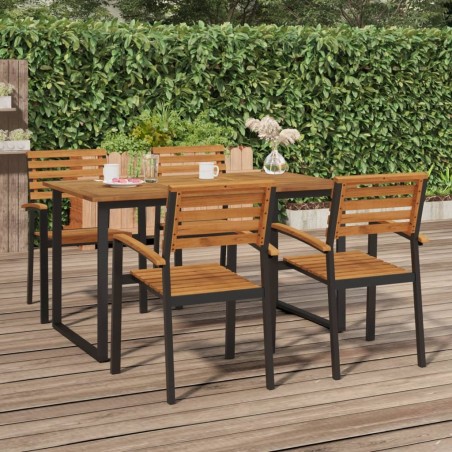 Table de jardin et pieds en forme de U 140x80x75 cm bois acacia 529872529872