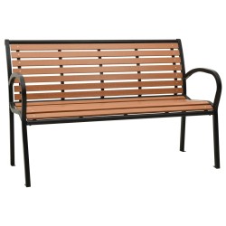 Banc de jardin Noir et marron 116 cm Acier et WPC 529873529873