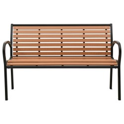 Banc de jardin Noir et marron 116 cm Acier et WPC 529873529873