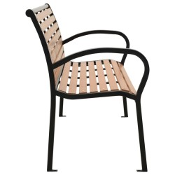 Banc de jardin Noir et marron 116 cm Acier et WPC 529873529873