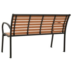 Banc de jardin Noir et marron 116 cm Acier et WPC 529873529873