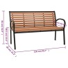 Banc de jardin Noir et marron 116 cm Acier et WPC 529873529873