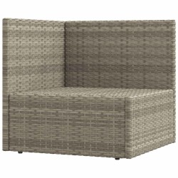 Canapé d'angle de jardin avec coussins gris résine tressée 529874529874
