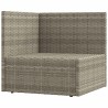 Canapé d'angle de jardin avec coussins gris résine tressée 529874529874