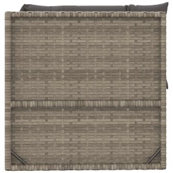 Canapé d'angle de jardin avec coussins gris résine tressée 529874529874