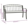 Banc de jardin Gris 120 cm Acier 529876529876