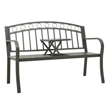 Banc de jardin avec table Gris 120 cm Acier 529877529877