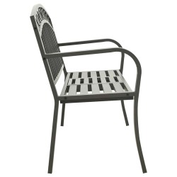 Banc de jardin avec table Gris 120 cm Acier 529877529877