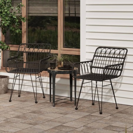 Chaises de jardin lot de 2 avec accoudoir Noir 56x64x80 cm 529887529887