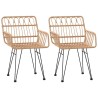 Chaises de jardin lot de 2 accoudoir 56x64x80 cm Résine tressée 529888529888