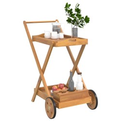 Chariot à thé 54x87x90 cm bois massif d'acacia 529889529889