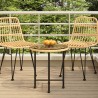 Table de salle à manger Ø50 cm Verre trempé et acier 529894529894