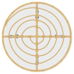 Table de salle à manger Ø50 cm Verre trempé et acier 529894529894