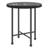 Table de salle à manger Noir Ø50 cm Verre trempé et acier 529895529895