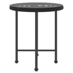 Table de salle à manger Noir Ø50 cm Verre trempé et acier 529895529895
