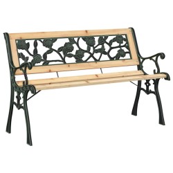Banc de jardin avec coussin Marron 116 x 54 x 73 cm bois 529907529907