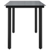 Table à dîner de jardin Noir 200x100x74cm Acier et verre trempé 529913529913