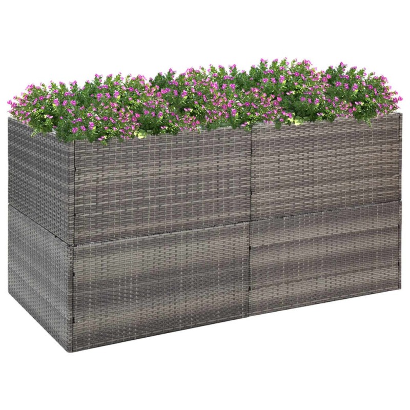 Jardinière Gris 157x80x80 cm Résine tressée 529918529918