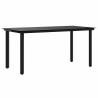 Table à dîner de jardin Noir 160x80x74 cm Acier et verre trempé 529924529924