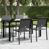 Table à dîner de jardin Noir 160x80x74 cm Acier et verre trempé 529924529924