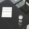 Table à dîner de jardin Noir 160x80x74 cm Acier et verre trempé 529924529924