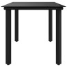 Table à dîner de jardin Noir 160x80x74 cm Acier et verre trempé 529924529924