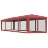 Tente de fête 10 parois latérales en maille Rouge 3x12 m PEHD 529928529928