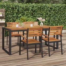 Table de jardin et pieds en forme de U 180x90x75 cm bois acacia 529940529940