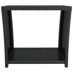 Table à thé dessus en verre Noir Résine tressée verre trempé 529942529942