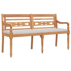 Banc Batavia avec coussin 150 cm Bois de teck massif 529949529949