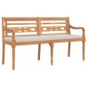 Banc Batavia avec coussin 150 cm Bois de teck massif 529949529949
