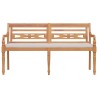 Banc Batavia avec coussin 150 cm Bois de teck massif 529949529949