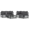 Salon de jardin avec coussins 5 pcs anthracite acier 529954529954