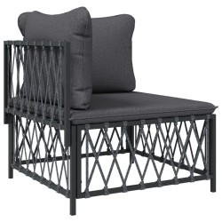 Salon de jardin avec coussins 5 pcs anthracite acier 529954529954
