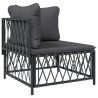 Salon de jardin avec coussins 5 pcs anthracite acier 529954529954