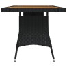 Table de jardin Noir 130x70x72 cm Résine tressée et acacia 529955529955