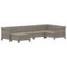 Salon de jardin 6 pcs avec coussins Gris Résine tressée 529957529957