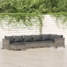 Salon de jardin 7 pcs avec coussins Gris Résine tressée 529959529959