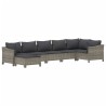 Salon de jardin 7 pcs avec coussins Gris Résine tressée 529959529959