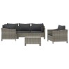 Salon de jardin 6 pcs avec coussins Gris Résine tressée 529960529960