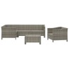 Salon de jardin 6 pcs avec coussins Gris Résine tressée 529960529960