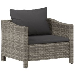 Salon de jardin 6 pcs avec coussins Gris Résine tressée 529960529960
