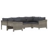 Salon de jardin 6 pcs avec coussins Gris Résine tressée 529961529961