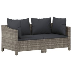 Salon de jardin 6 pcs avec coussins Gris Résine tressée 529961529961