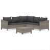 Salon de jardin 6 pcs avec coussins Gris Résine tressée 529962529962
