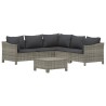 Salon de jardin 6 pcs avec coussins Gris Résine tressée 529962529962