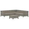 Salon de jardin 6 pcs avec coussins Gris Résine tressée 529962529962