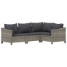 Salon de jardin 6 pcs avec coussins Gris Résine tressée 529962529962