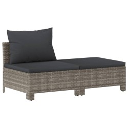 Salon de jardin 6 pcs avec coussins Gris Résine tressée 529962529962