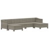 Salon de jardin 6 pcs avec coussins Gris Résine tressée 529965529965
